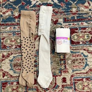 Wonder Nation Tan and White Socks & Tights